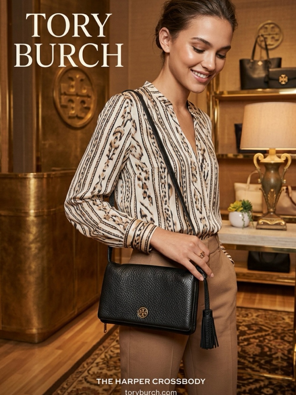 Nice Tory Burch Black Leather Harper Crossbody